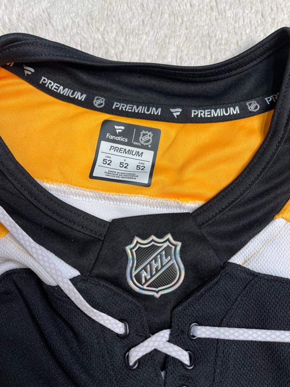 NWT New Fanatics Premium NHL Boston Bruins Hockey Fight Strap Jersey Mens 52 XL - Picture 7 of 10